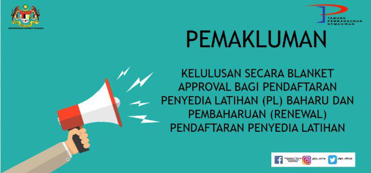 PERHATIAN KEPADA PENYEDIA LATIHAN YANG BERDAFTAR DENGAN PTPK !